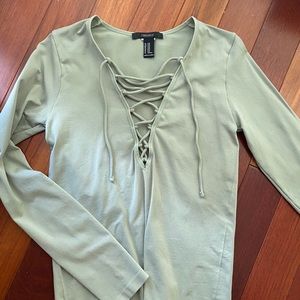 Lace up. Long sleeve